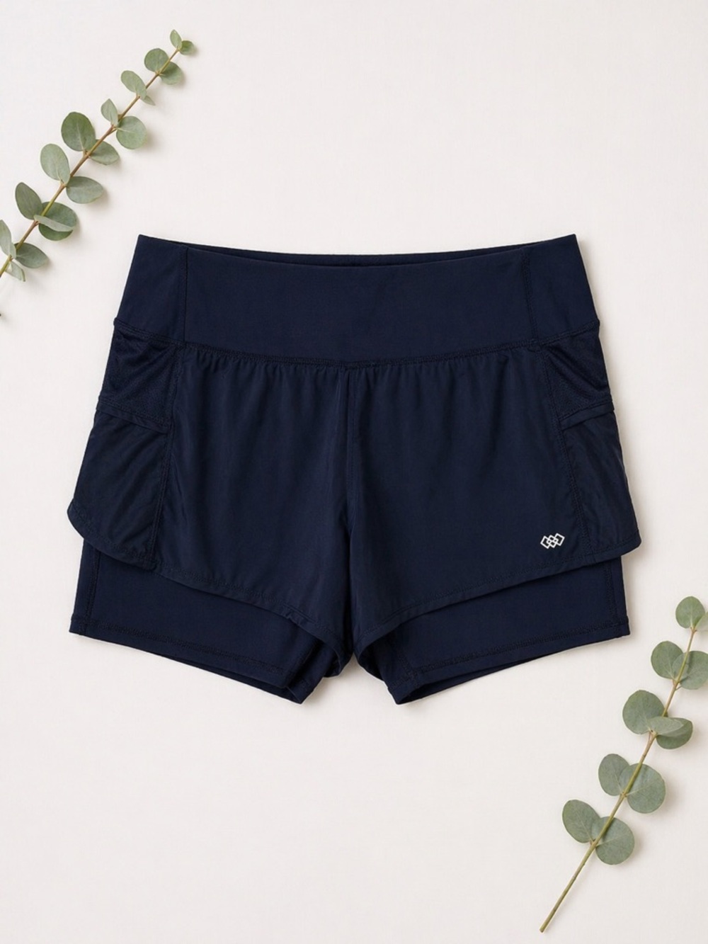 Leg3nd Navy Blue Athletic Shorts Built In Liner Pocket Active Size L